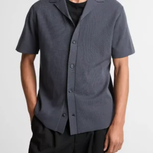 Herren Kurzarmhemd aus Merinowolle im Cabana-Stil – Weich & Edel