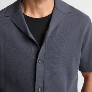 Alternative view of Herren Kurzarmhemd aus Merinowolle im Cabana-Stil – Weich & Edel