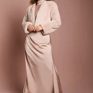 Alternative view of Kurzer Blush Kunstfell-Bolero für festliche Anlässe – Elegant & Modern